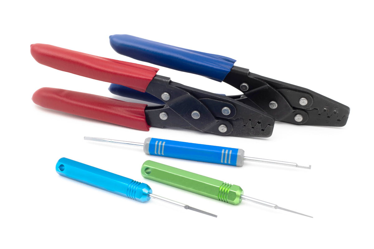 Haltech Dual Crimper Set Inc 3 pin removal tools - HT-070300