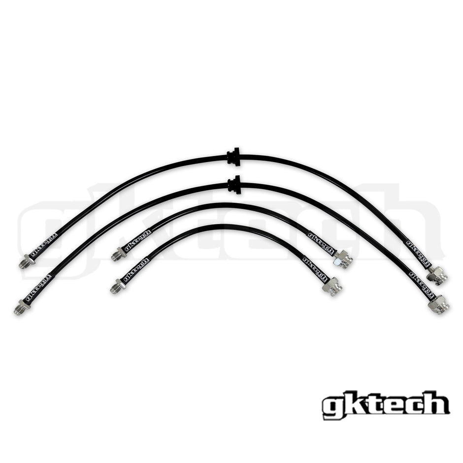 GKTech - S14/S15 to Z32/Skyline conversion braided brake lines - Front and rear set - S13X-CONV