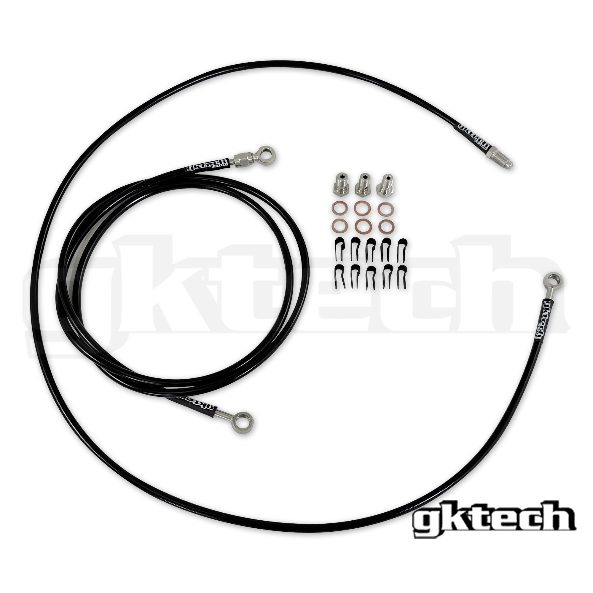 GKTech - In-line e-brake braided brake line kit - Behind shifter - LHD - HDDN-ILNL