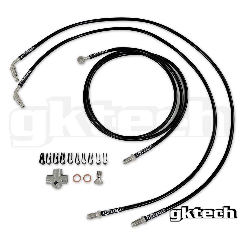 GKTech - 240sx/Skyline stand alone SS e-brake braided brake line kit - 2POT-LINE