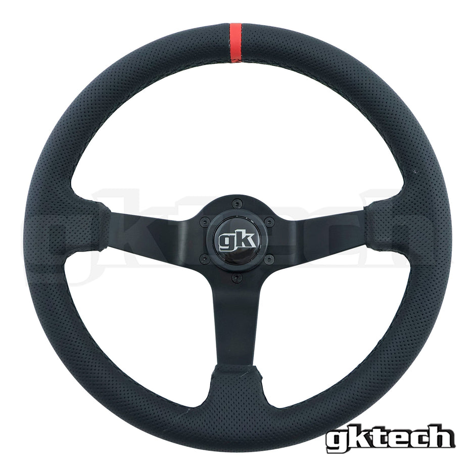 GKTech 350mm Deep Dish Perforated Steering Wheel, Red - PERF-REDX - view 4