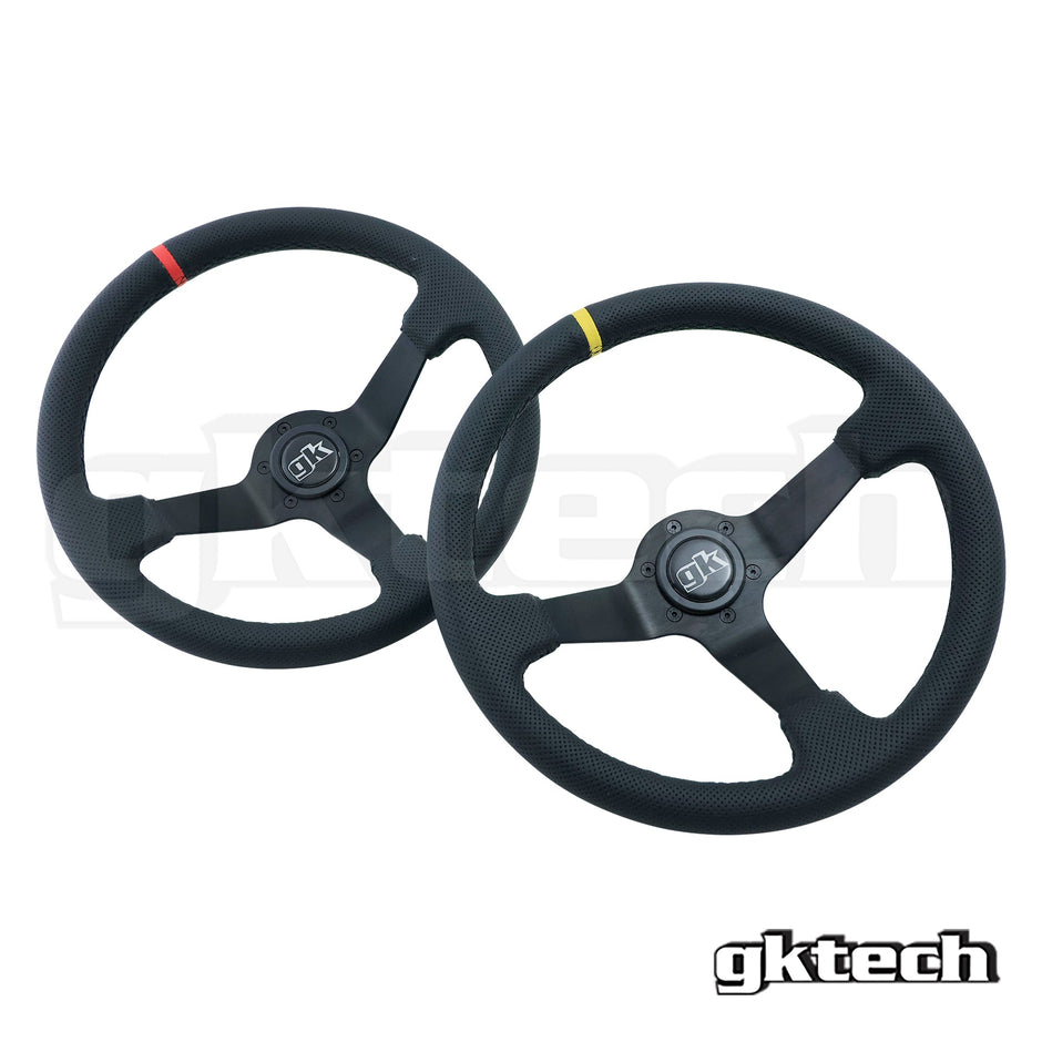 GKTech 350mm Deep Dish Perforated Steering Wheel, Red - PERF-REDX - view 2