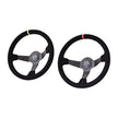 GKTech - Steering wheel 350mm Deep dished suede - Suede - Red stripe - SUDE-REDX