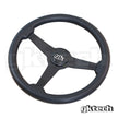Universal 350mm Flat Leather Steering Wheel, Black - LTHR-FLAT - view 2