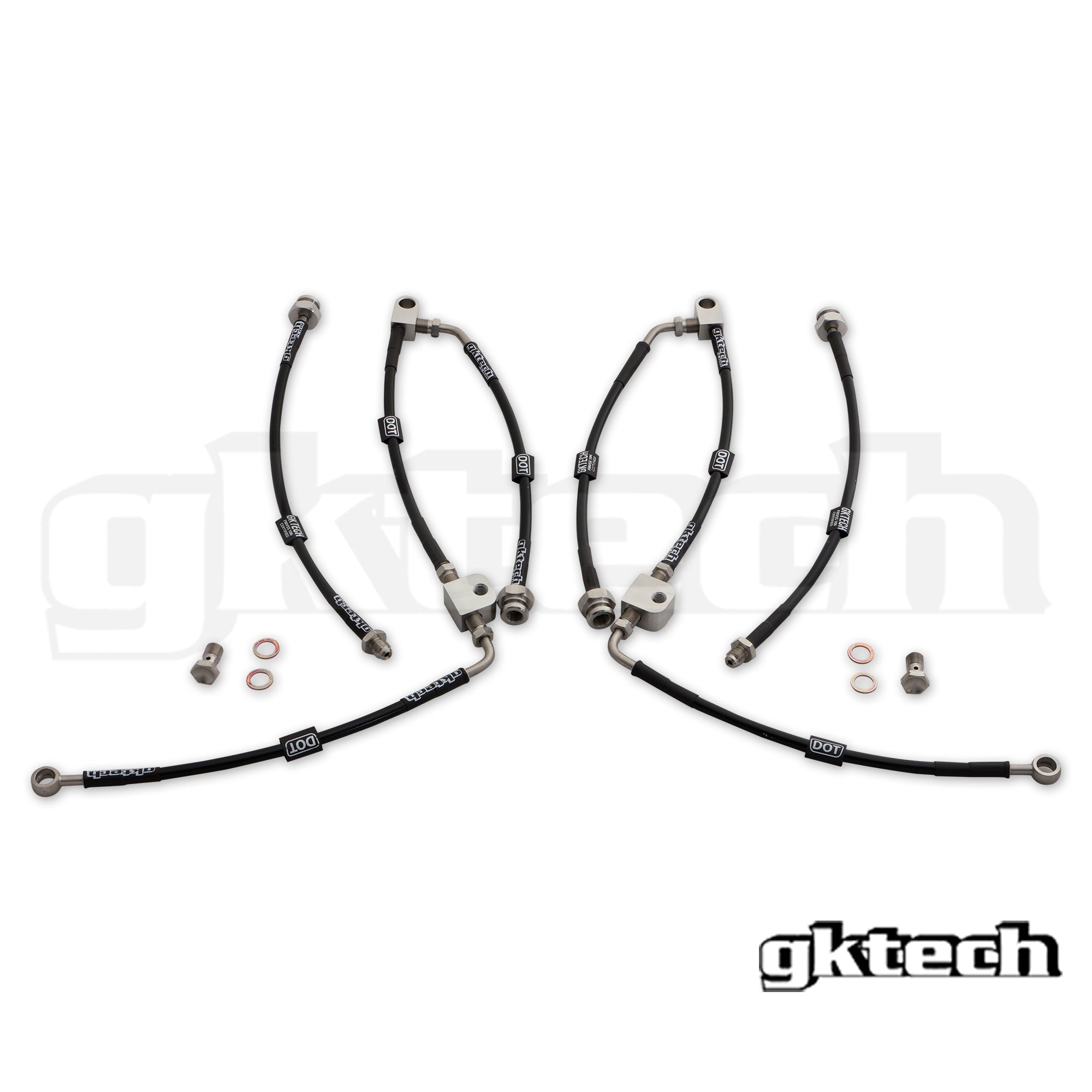 GKTech - R32 GT-R/GTS4 braided brake lines - OEM Replacement Front and Rear set - R32R-BRKE