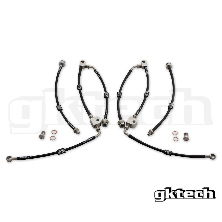 GKTech - R32 GT-R/GTS4 braided brake lines - OEM Replacement Front and Rear set - R32R-BRKE