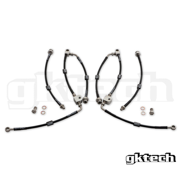 GKTech - R32 GT-R/GTS4 braided brake lines - Hard Line Delete Front and Rear set - R32R-DLTE