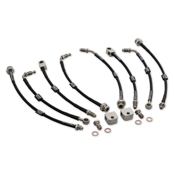 GKTech - R32 GT-R/GTS4 braided brake lines - OEM Replacement Front and Rear set - R32R-BRKE