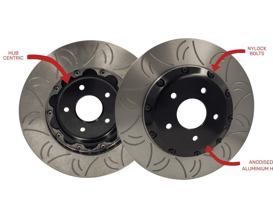 GKTech - HFM 324mm R33/R34 GTR front slotted rotors (SOLD AS A PAIR) - 1 Piece rotors - HFM-NISS-BRK-00016