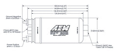 AEM 400LPH High Pressure Fuel Pump -6AN Female Out, -10AN Female In