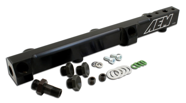 AEM 90-93 Accord DX/LX/SE/EX & 92-01 Prelude S/Si/Si VTEC Black Fuel Rail - Boost Factory