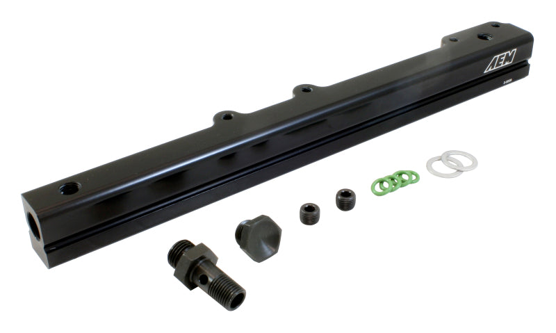 AEM 96-00 Civic CX/DX/LX/EX & 96-97 Del Sol S/Si Black Fuel Rail - Boost Factory