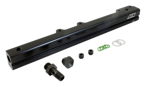 AEM 96-00 Civic CX/DX/LX/EX & 96-97 Del Sol S/Si Black Fuel Rail - Boost Factory