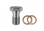 GKTech - Stainless Steel Banjo Bolt with Copper Washers - 3/8-24 - 3824-BNJO