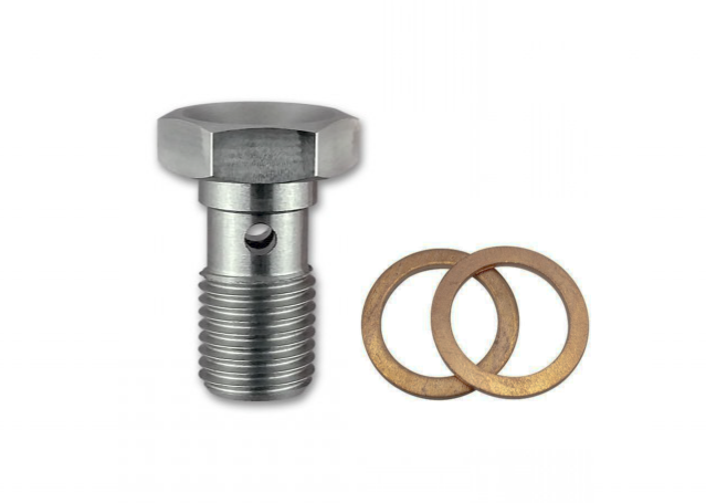 GKTech - Stainless Steel Banjo Bolt with Copper Washers - 7/16 - 716X-BNJO
