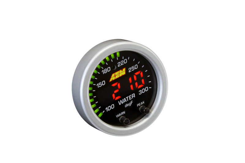 AEM X-Series Temperature 100-300F Gauge Kit (ONLY Black Bezel and Water Temp. Faceplate) - Boost Factory