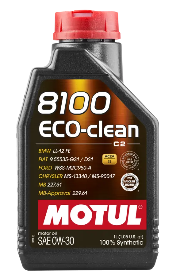 Motul 1L Synthetic Engine Oil 8100 Eco-Clean 0W30 - Acea C2/API SM/ST.JLR 03.5007 - 102888
