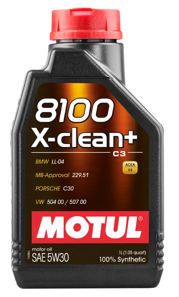 Motul 1L Synthetic Engine Oil 8100 5W30 X-CLEAN - LL04- MB 229.51- 504.00-507.00 - 106376