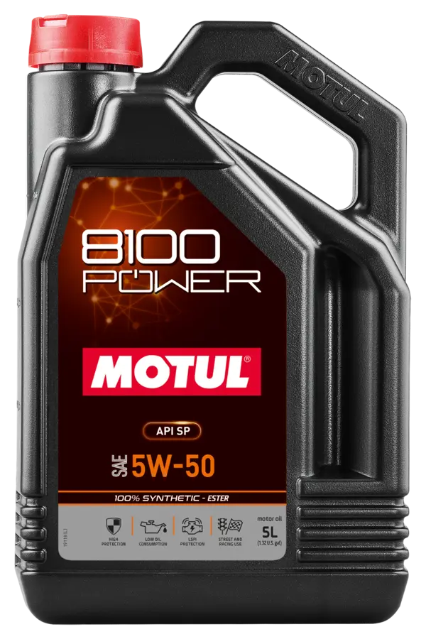 Motul 5L Synthetic Engine Oil 8100 Power 5W50 - 111812