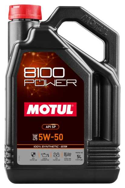 Motul 5L Synthetic Engine Oil 8100 Power 5W50 - 111812
