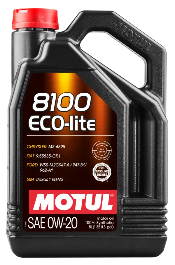 Motul 5L Synthetic Engine Oil 8100 0W20 ECO-LITE - 108536