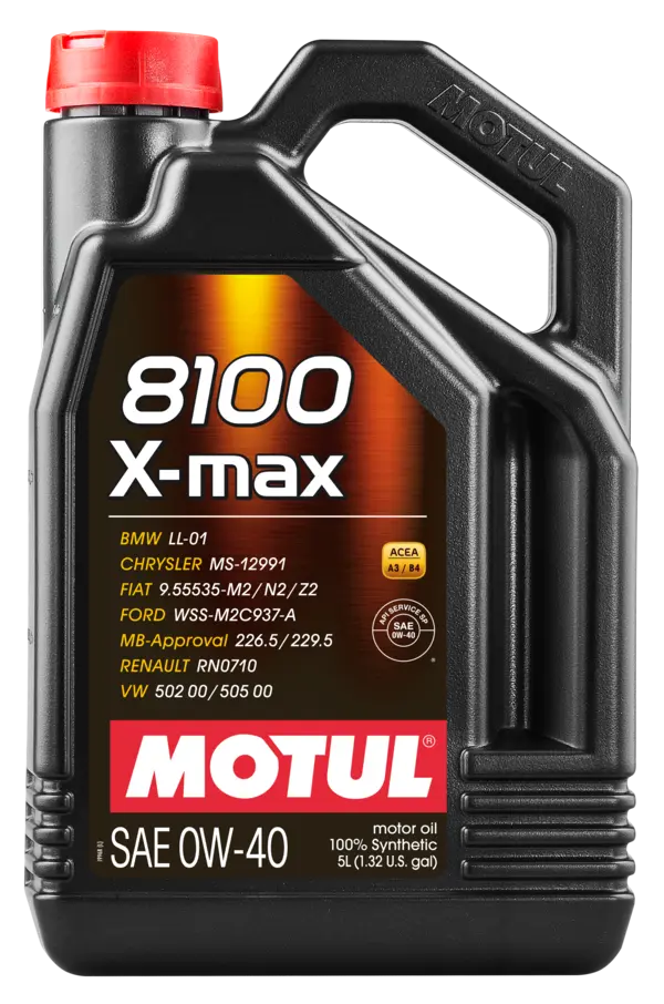 Motul 5L Synthetic Engine Oil 8100 0W40 X-MAX - Porsche A40 - 104533