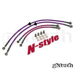 GKTech - N-Style S14 240sx/S15 Silvia braided brake lines - S145-BRKEN