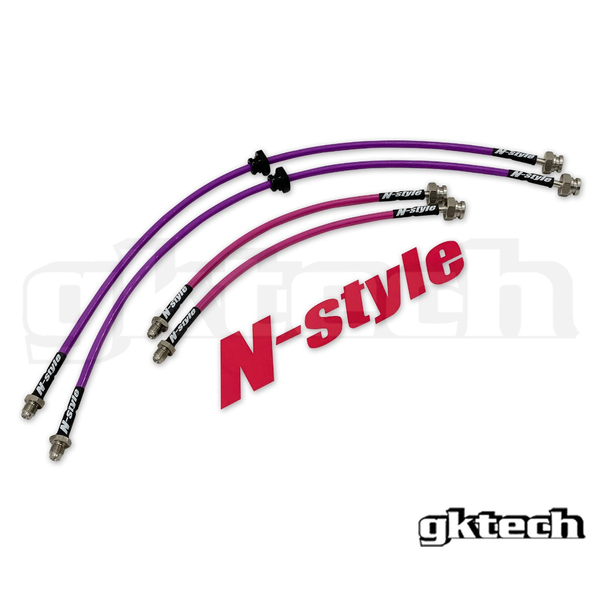 GKTech - N-Style S13/180sx to Z32/GTST/GTR conversion braided brake lines - S13X-CONVN