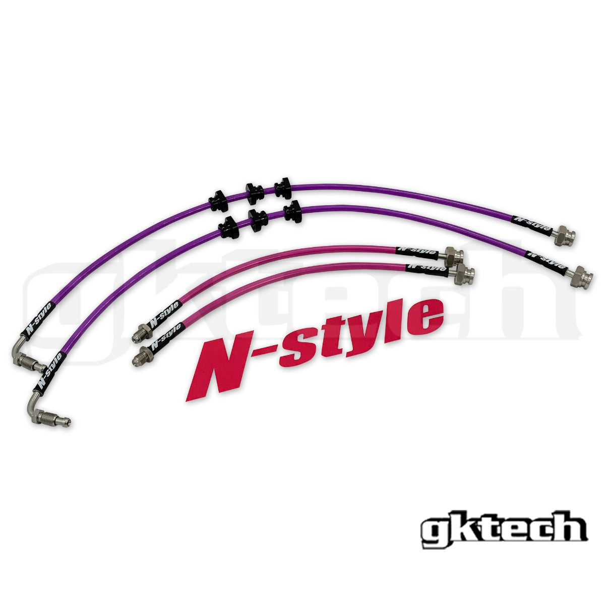 GKTech - N-Style R32 GTS-T Braided Brake Line Set - OEM replacement Front and rear set - R32X-BRKEN