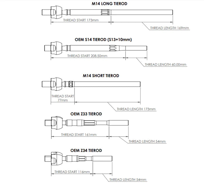 GKTech - M14 Super Adjustable Inner Tie Rod- M14i-TROD