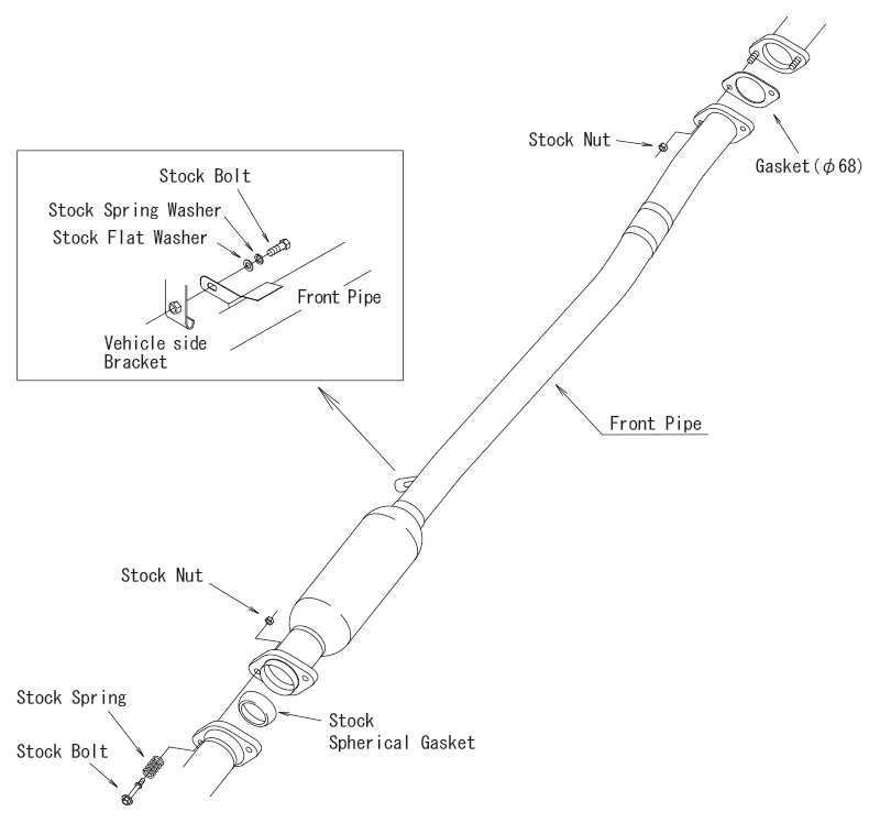 HKS SUS FRONT PIPE w/Cat GR86/BRZ 2022+ - 33004-BT003