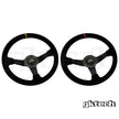 GKTech - Steering wheel 350mm Deep dished suede - Suede - Red stripe - SUDE-REDX