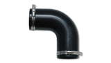 Vibrant Non Reinforced 90 deg Silicone Elbow 3.5in I.D. x 5in tall BLACK incl 2 SS Worm Gear Clamps