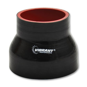 Vibrant 4 Ply Reinforced Silicone Transition Connector - 2.5in I.D. x 3in I.D. x 3in long (BLACK) - 2772 - Boost Factory