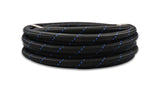 Vibrant -12 AN Two-Tone Black/Blue Nylon Braided Flex Hose (5 foot roll)