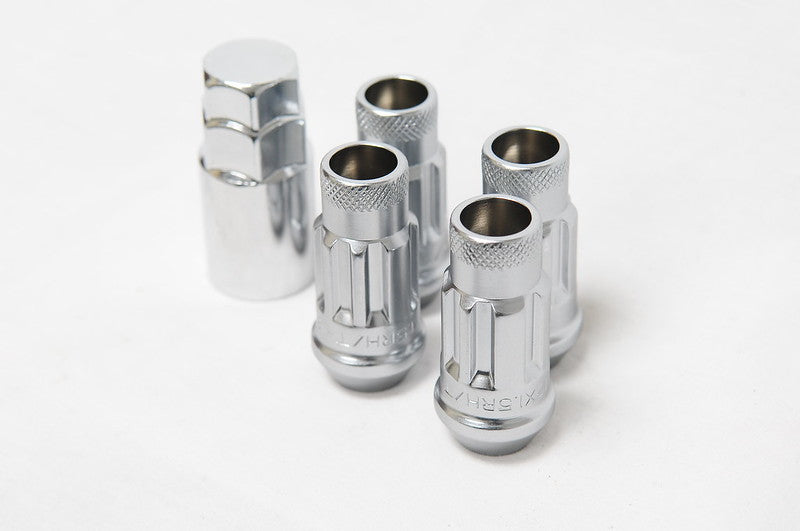Wheel Mate 12x1.25 48mm Muteki SR48 Silver Open End Locking Lug Nut - Set of 4 - Boost Factory