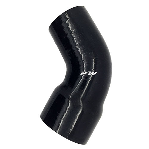 118273 2.75" to 3.00" 45 Degree Silicone Black Transition Hose
