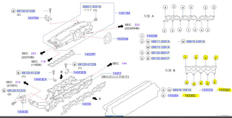 Genuine Nissan Skyline Stagea RB25 Non Neo Upper Intake Plenum Washer 14030-75T01