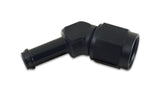 Vibrant -8AN to 3/8in Hose Barb 45 Degree Adapter - Anodized Black
