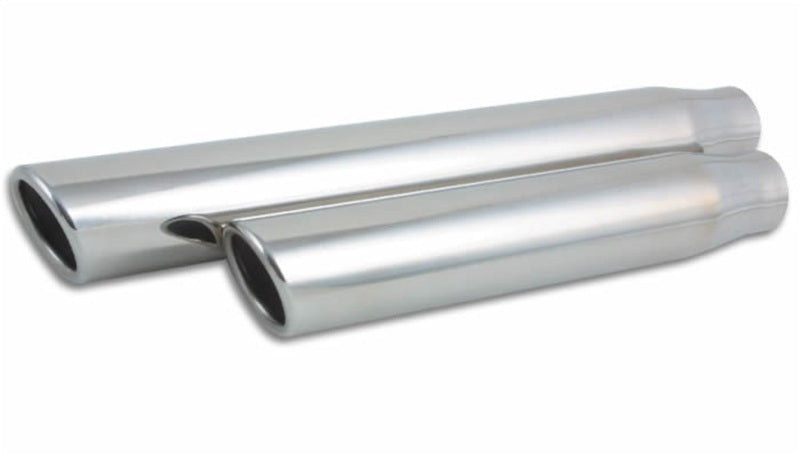 Vibrant 3in Round SS Truck/SUV Exh Tip (Single wall Angle Cut Rolled Edge) - 2.5in inlet 11in long - Boost Factory