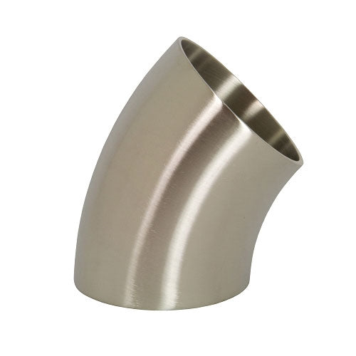 Performance World - 304425 2.50" Sanitary T304 Stainless Steel 45 Degree Elbow. 3.75" Radius. 16ga.
