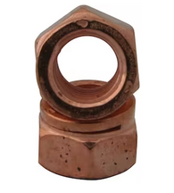 M10 x 1.5mm Metric Nut Coarse Thread, Copper Slotted Nut.