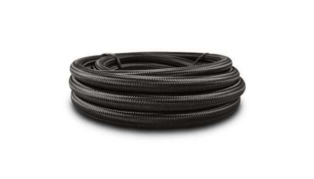 Vibrant Black Nylon Braided Flex Hose w/PTFE Liner AN -16 (10ft Roll) - Boost Factory