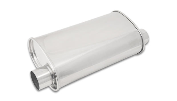 Vibrant StreetPower Oval Muffler 5in x 9in x 15in - 2.5in inlet/outlet (Offset-Offset Same Side) - Boost Factory