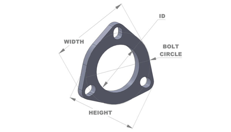 Vibrant 3-Bolt T304 SS Exhaust Flange  (2.75in I.D.) - 1485S