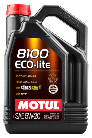 Motul 5L Synthetic Engine Oil 8100 5W20 ECO-LITE