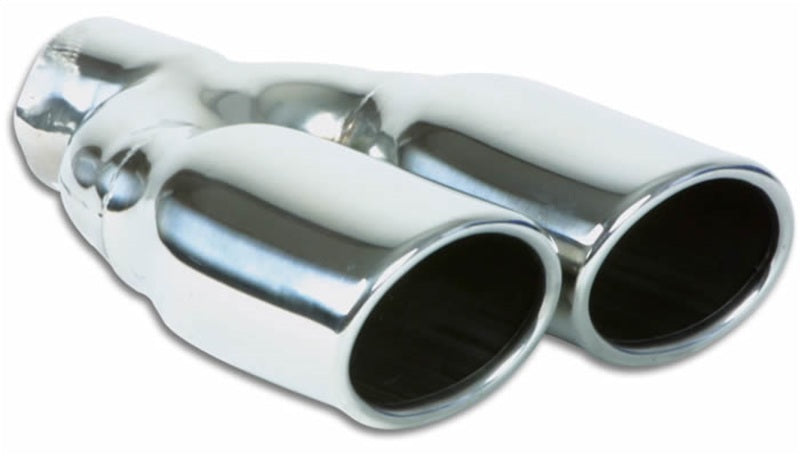 Vibrant Dual 3.25in x 2.75in Oval SS Exhaust Tip (Single Wall Angle Cut Rolled Edge) - Boost Factory