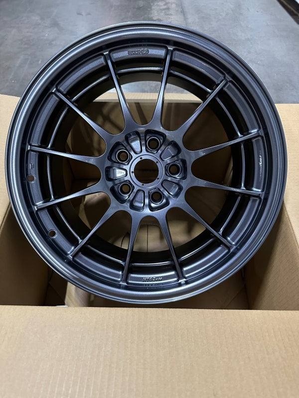 Enkei NT03+M 18x9.5 5x114.3 27mm Offset 72.6mm Bore Gunmetal Wheel *MOQ 40