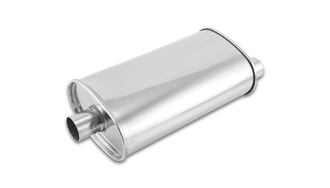 Vibrant StreetPower Oval Muffler - 2in Inlet/Dual Outlet (Center In - Offset Out)
