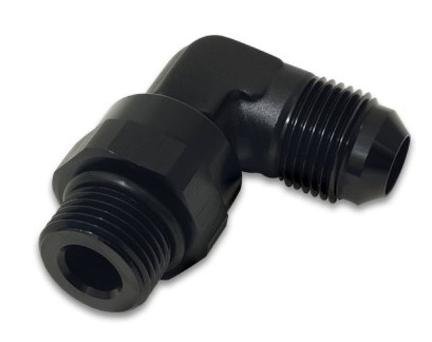 Vibrant -10AN Male Flare to Male -8 ORB Swivel 90 Degree Adapter - Anodized Black - Boost Factory
